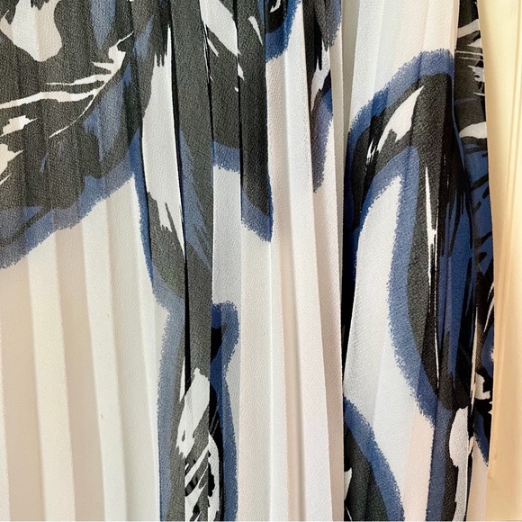 Banana Republic Floral Chiffon Pleated Midi Skirt 16 Plus Box Pleat Spring - Picture 6 of 11